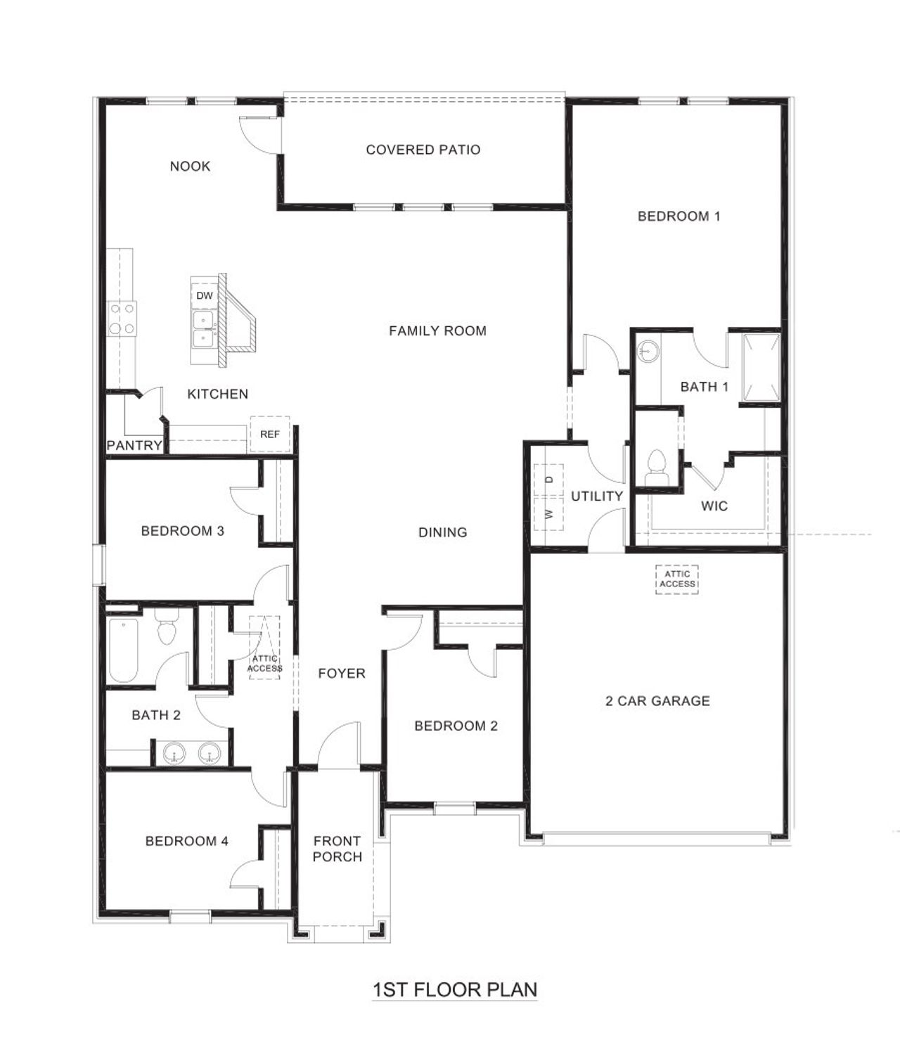 2D floor plan layout of this home in Whitewing Trails, Princeton, TX (Image 2).