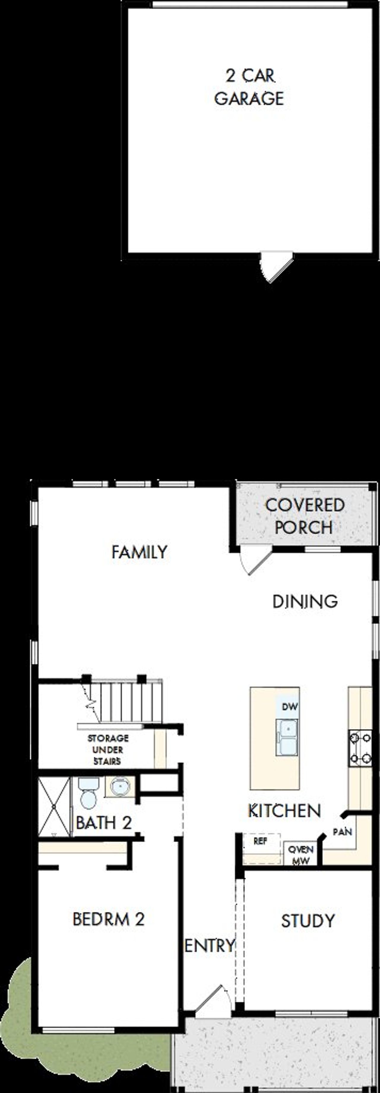 2D floor plan layout of this home in NoVi Chatham Park - The Garden Collection, Pittsboro, NC (Image 2).