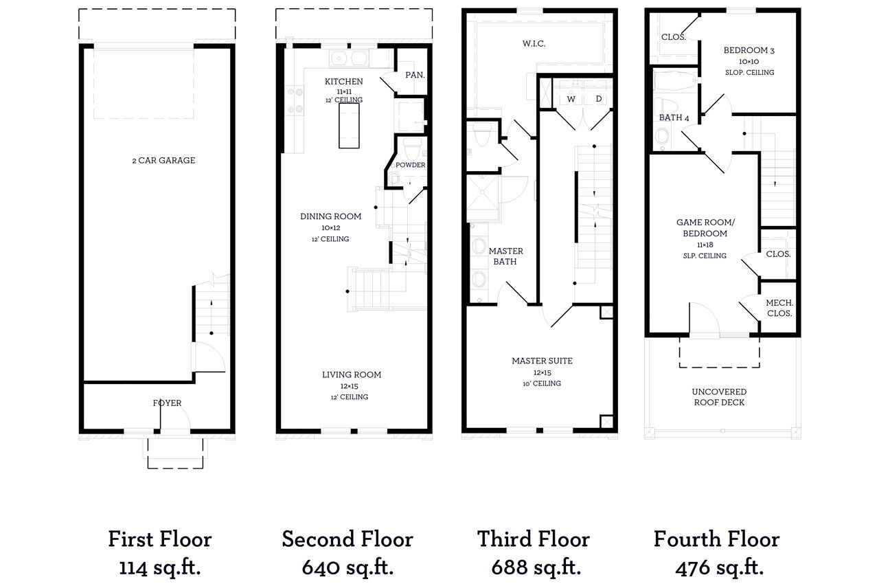 2D floor plan layout of this home in Downtown Round Rock – The Depot, Round Rock, TX (Image 2).