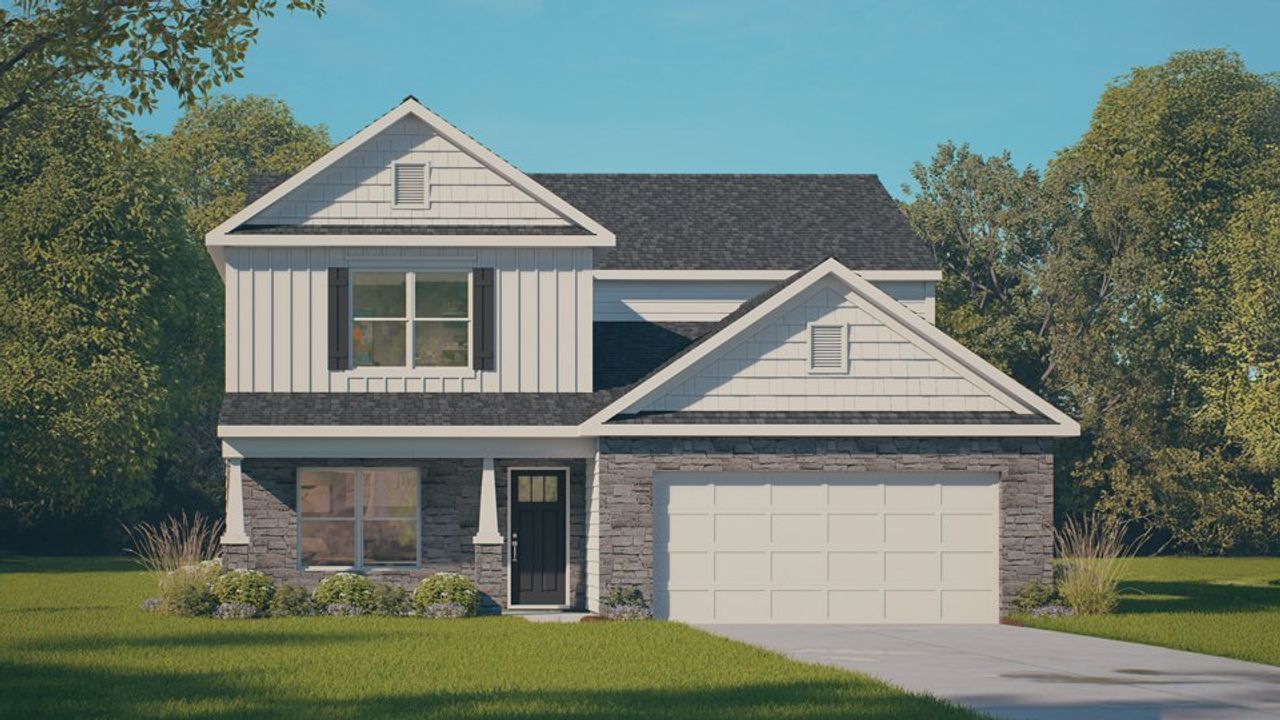 Representative exterior photo of a completed home built from the Salem by D.R. Horton in The Estates at Edinborough, Gibsonville, NC (Image 2).