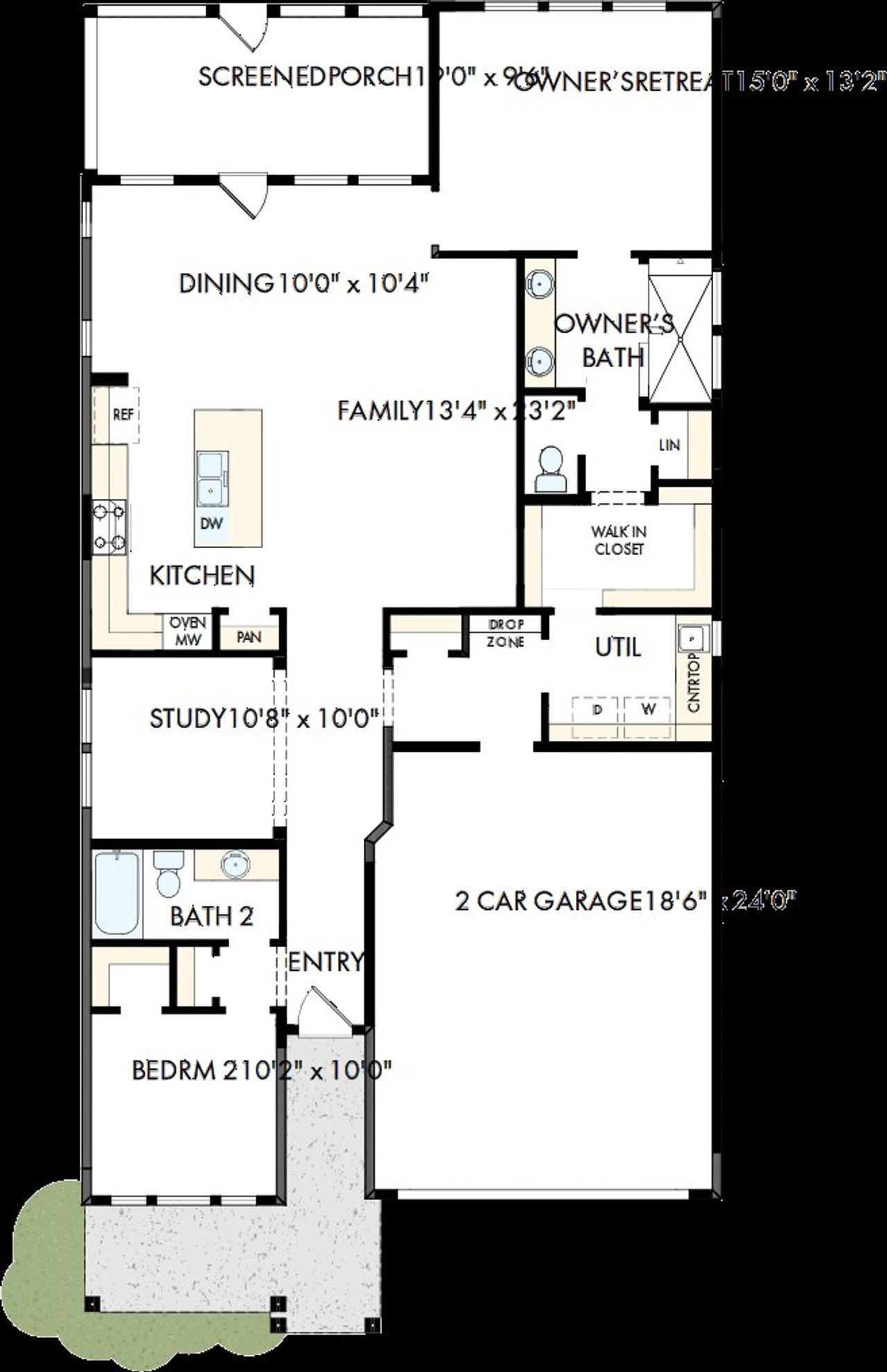 2D floor plan layout of this home in Encore at Streamside - Classic Series, Waxhaw, NC (Image 2).