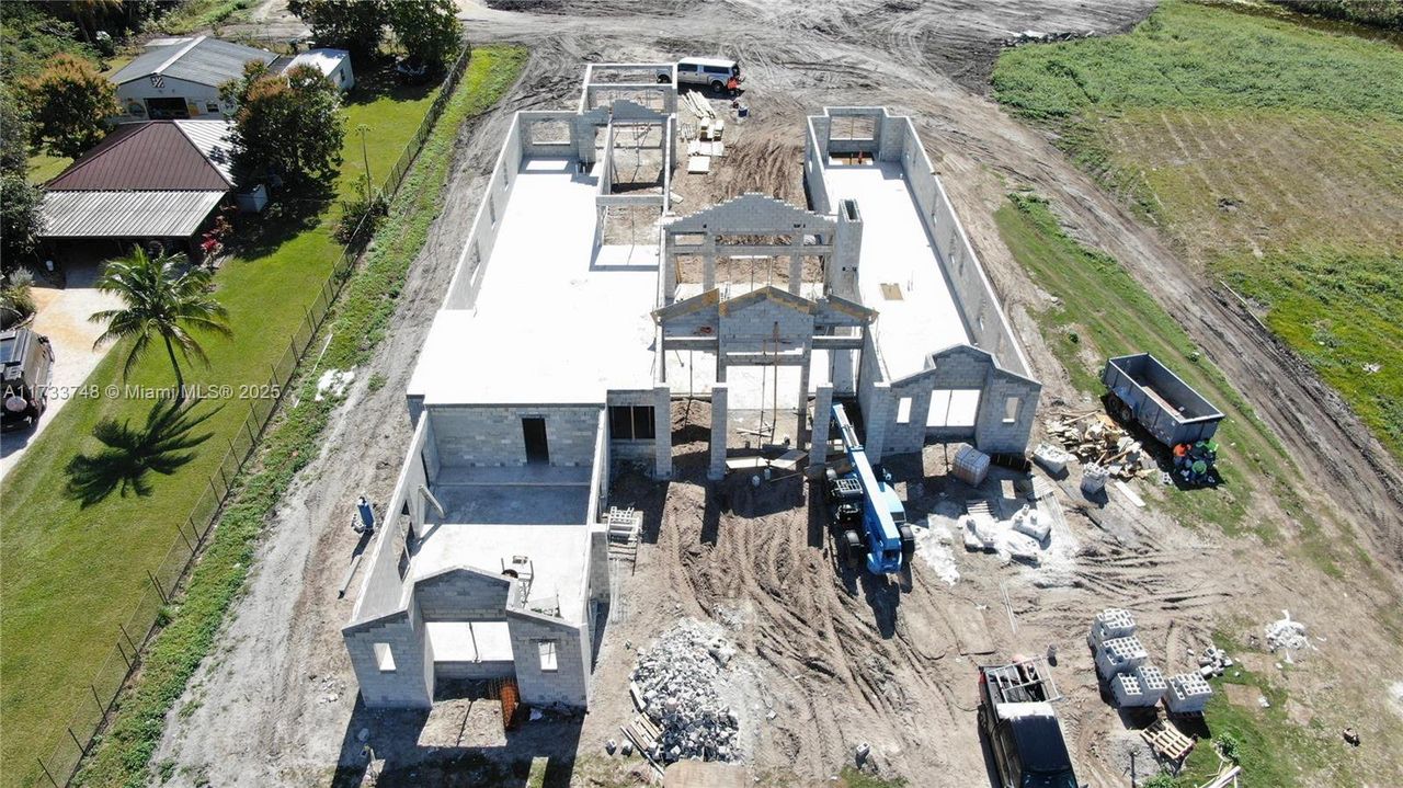 In-progress construction of a new home in , Southwest Ranches, FL (Image 2).