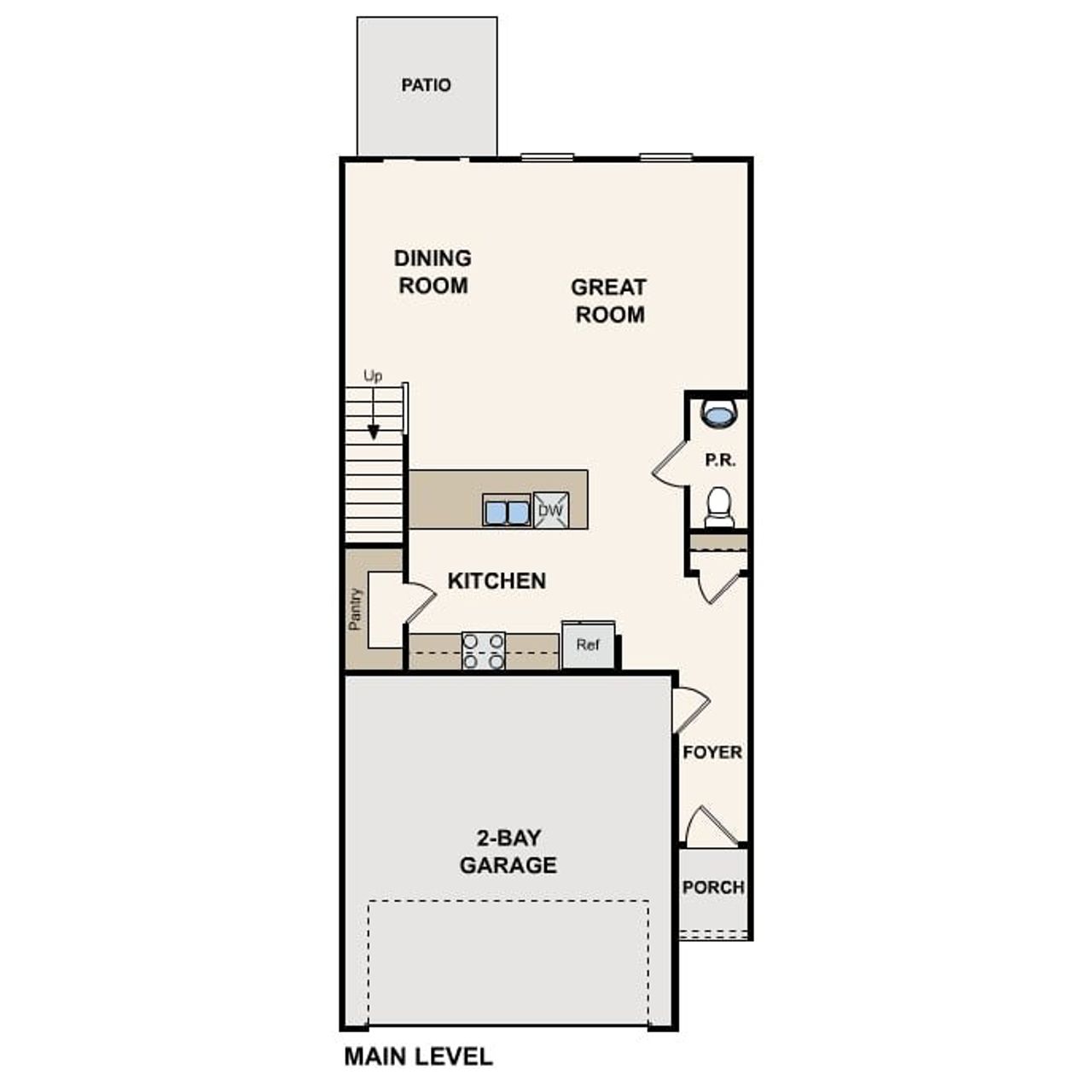 2D floor plan layout of this home in Graystone Townhomes, Florence, SC (Image 2).