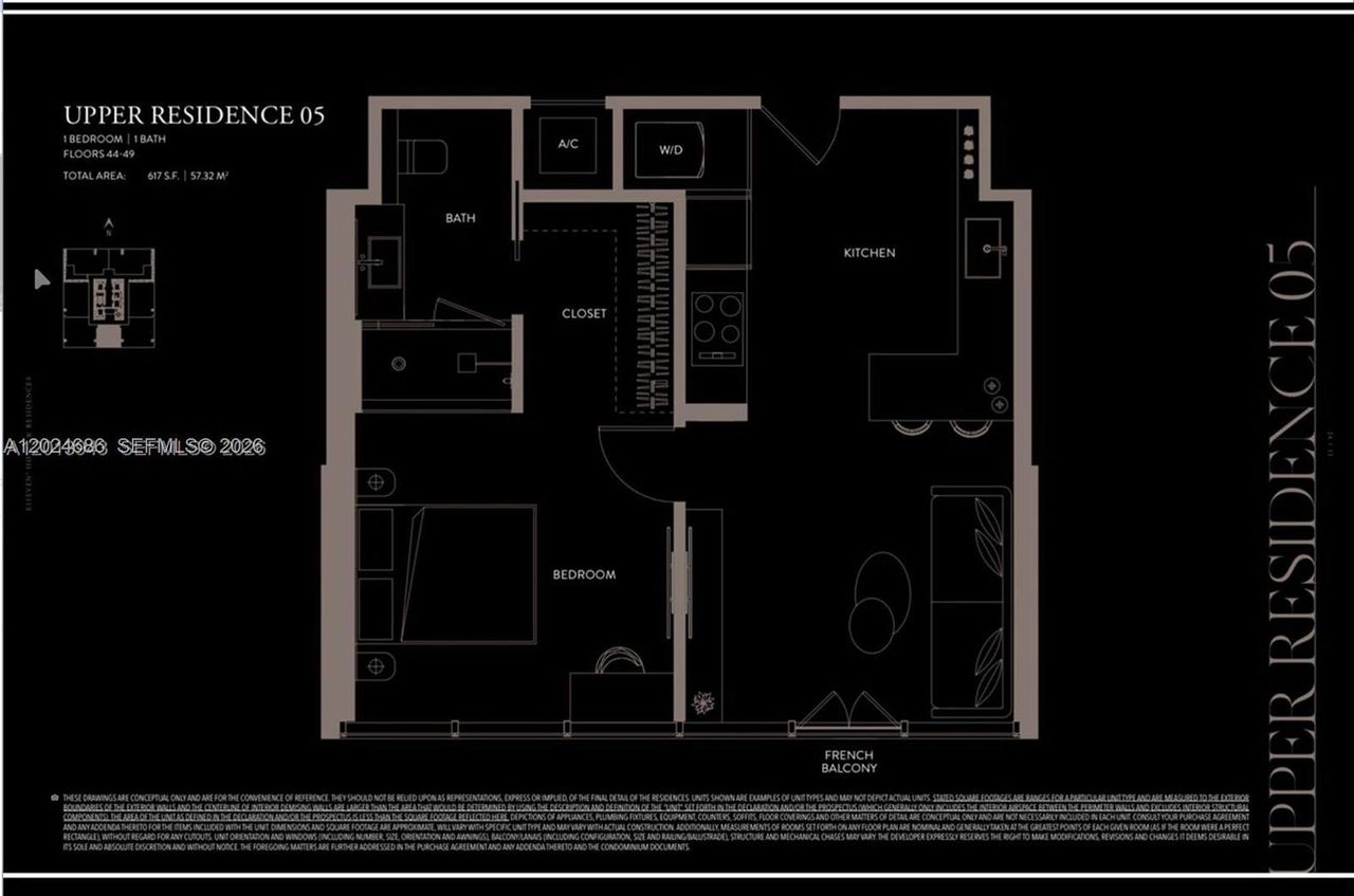 2D floor plan layout of this home in , Miami, FL (Image 2).