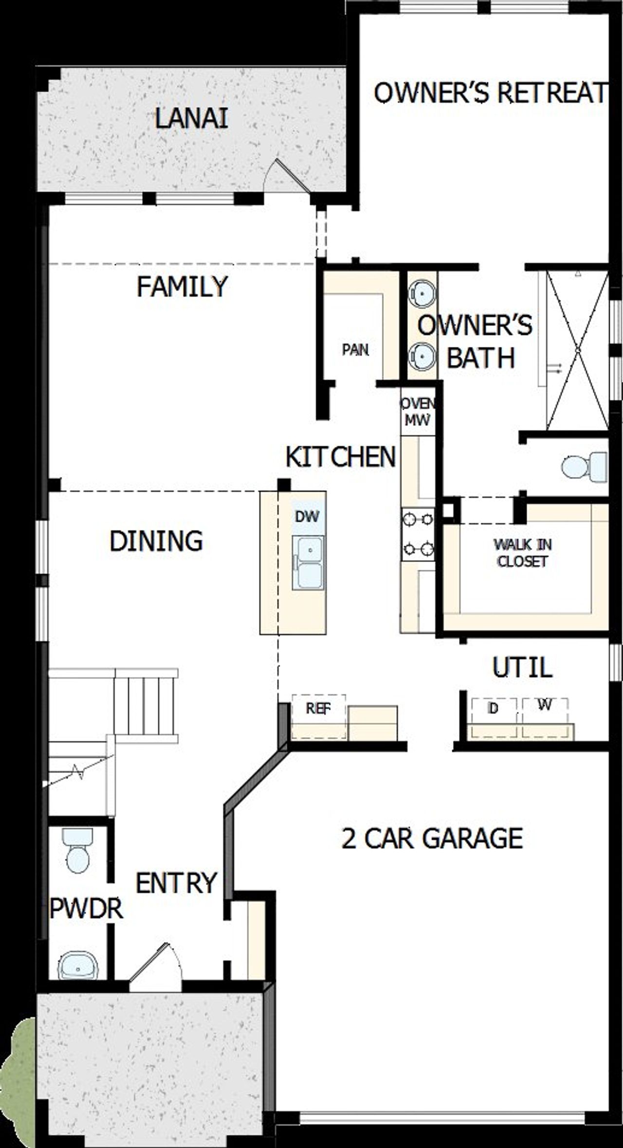 2D floor plan layout of this home in Waterset Tradition Series, Apollo Beach, FL (Image 2).