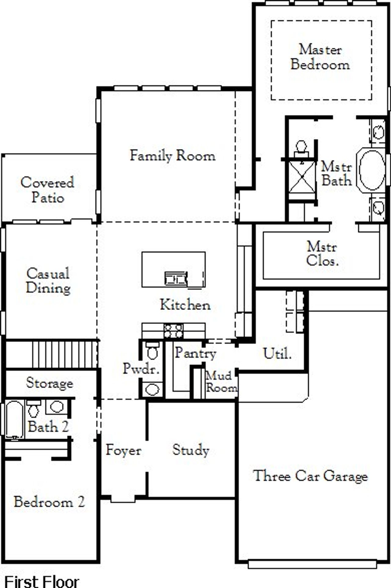 2D floor plan layout of this home in Painted Tree, McKinney, TX (Image 2).