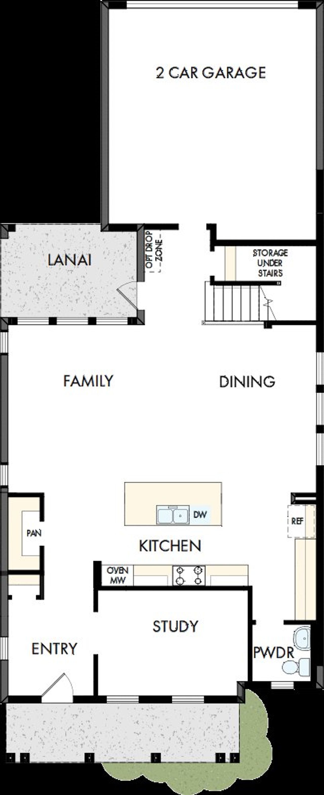 2D floor plan layout of this home in Emerald Landing at Waterside at Lakewood Ranch – Cottage Series, Sarasota, FL (Image 2).