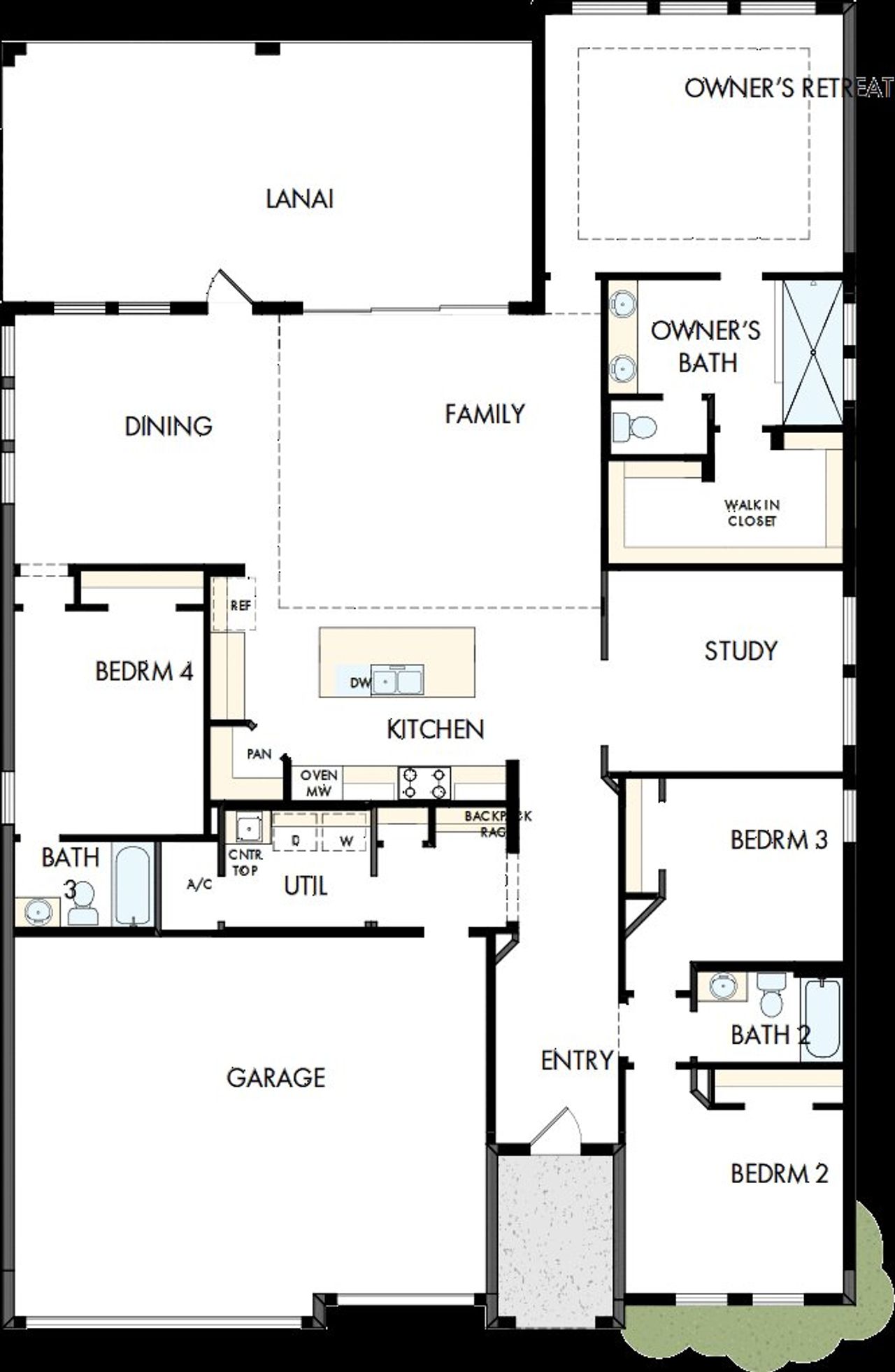 2D floor plan layout of this home in Palmera Wellen Park - Classic Series, Venice, FL (Image 2).