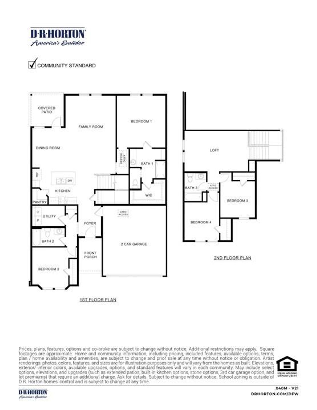 2D floor plan layout of this home in Frontier Pointe, Princeton, TX (Image 2).