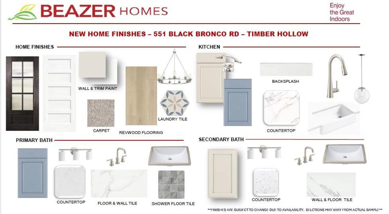 Highlighted finishes for 551 Black Bronco Road.