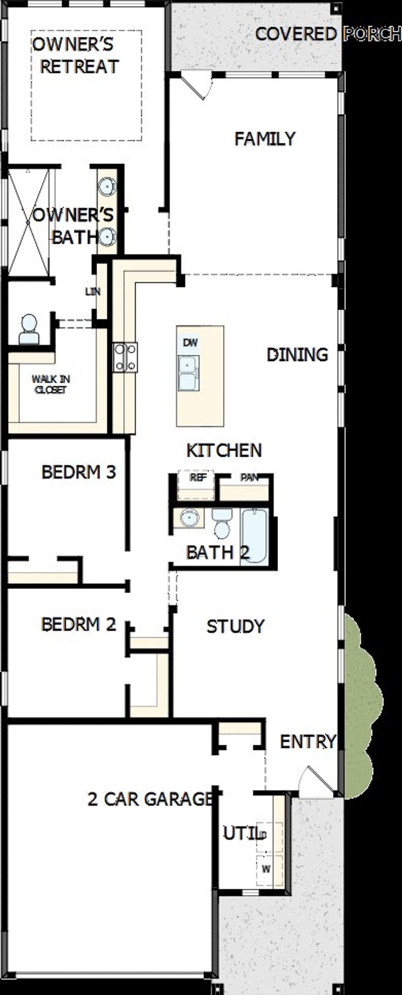 2D floor plan layout of this home in South Brook, Leander, TX (Image 2).