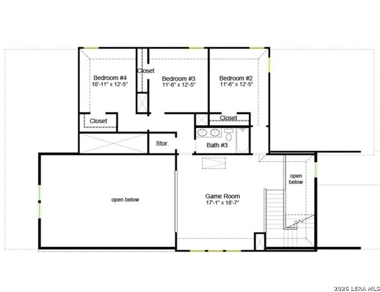 2D floor plan layout of this home in Cordova Crossing, Seguin, TX (Image 2).