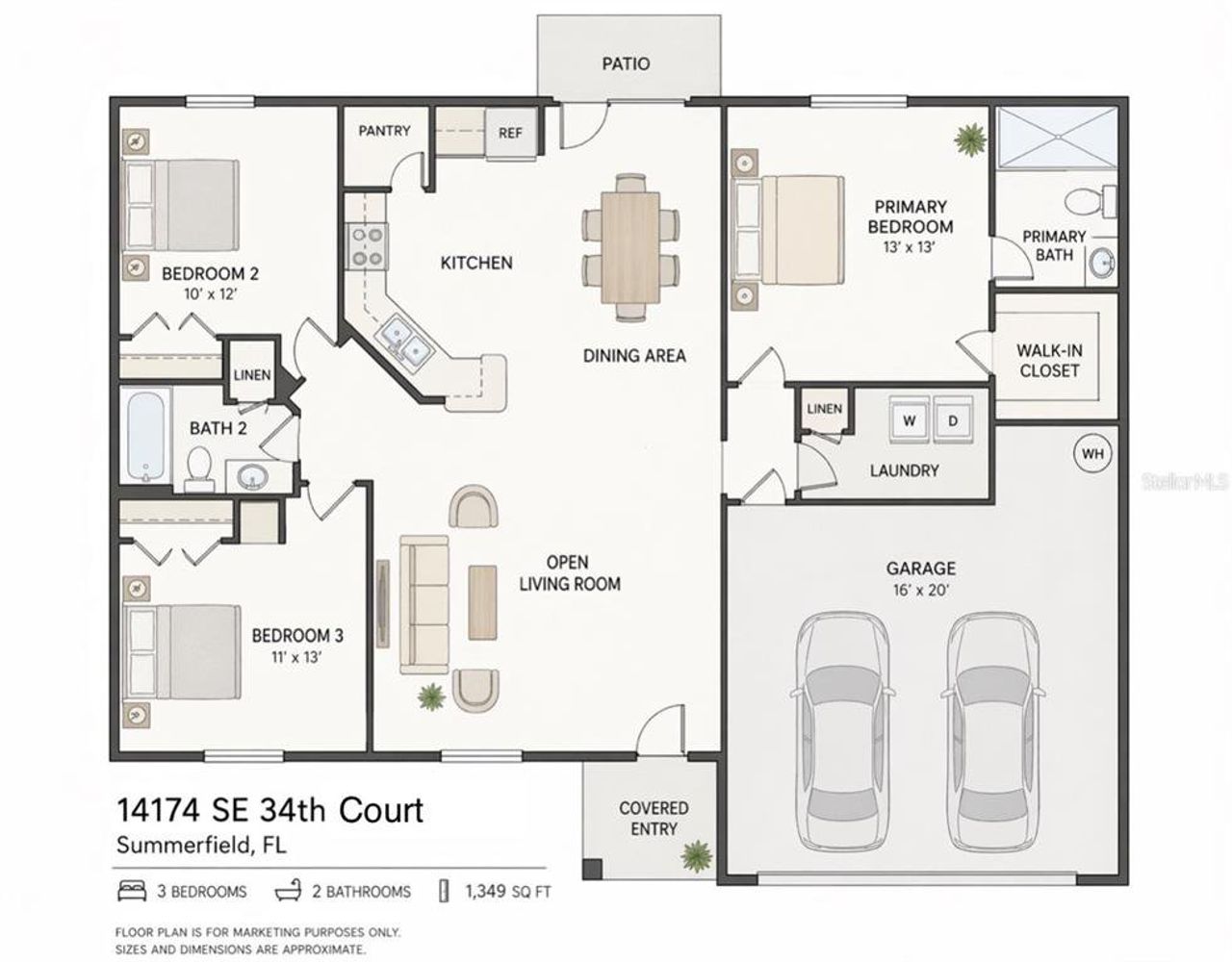 2D floor plan layout of this home in , Summerfield, FL (Image 2).