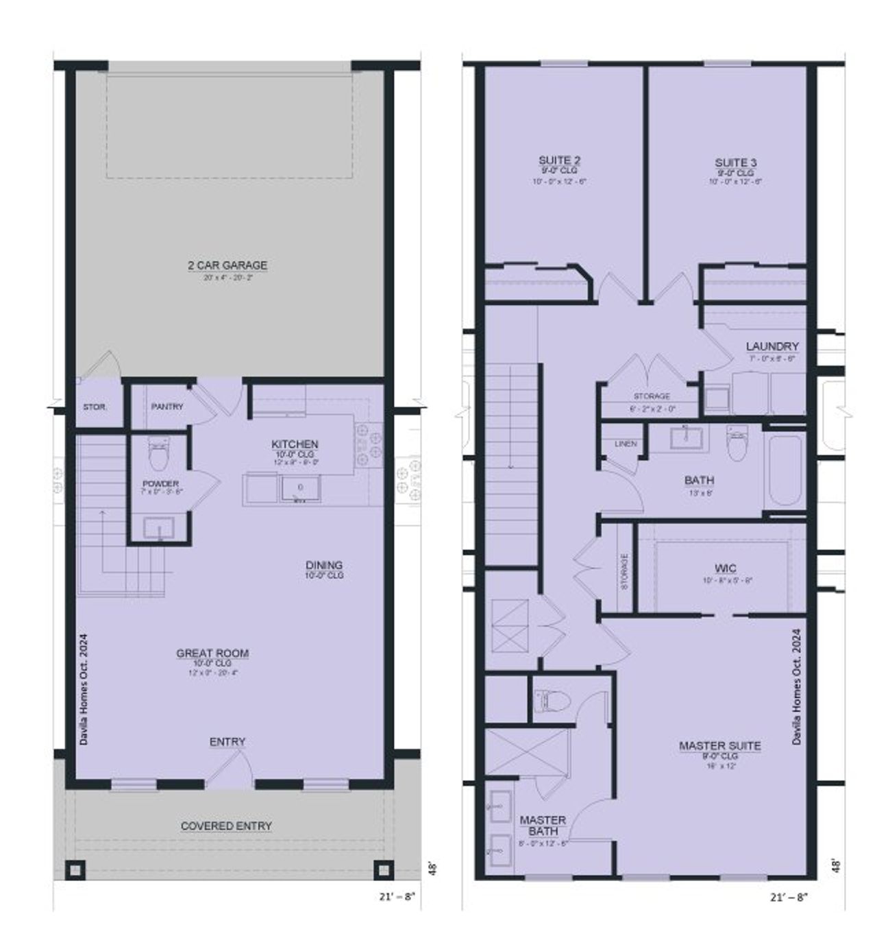 2D floor plan layout for the Seaside TH by Davila Homes Construction in Lakeview Village Estates, Winter Garden, FL (Image 2). 2D floor plan layout for the Seaside TH by Davila Homes Construction in Lakeview Village Estates, Winter Garden, FL (Image 2).
