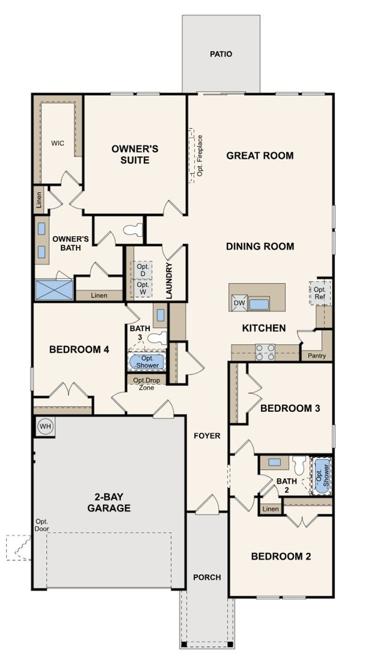 2D floor plan layout of this home in Belleview Manor, Fairburn, GA (Image 2).