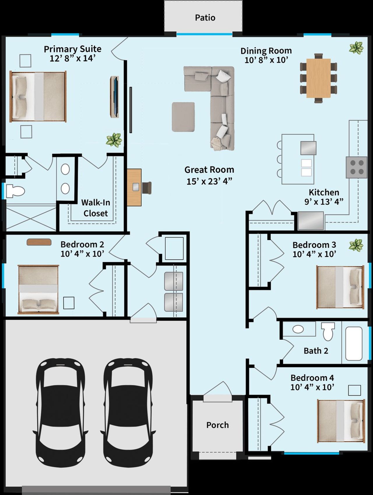2D floor plan layout for the Brite Prosper by Brite Homes in Ocala, Ocala, FL (Image 2).
