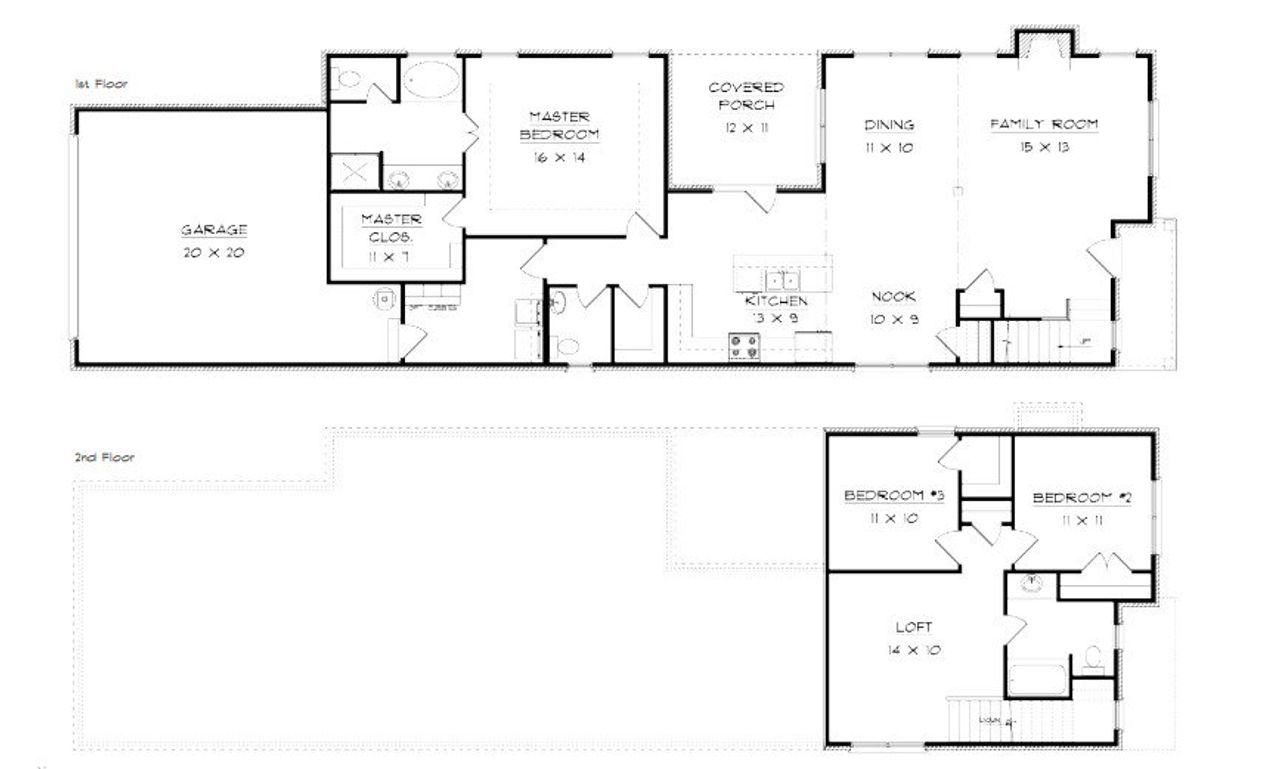 2D floor plan layout for the Annabelle by Southeastern Building Corporation in The Paddock, Gallatin, TN (Image 2).