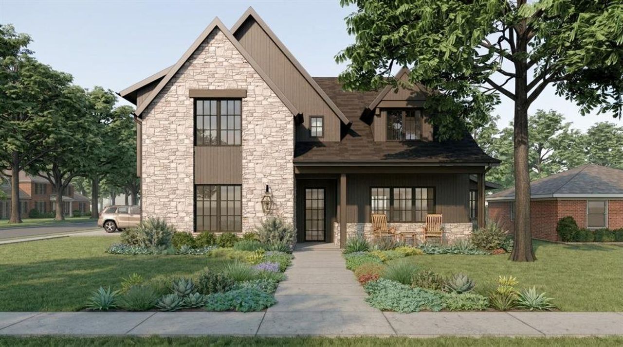 Front exterior of a new home in , Richardson, TX, highlighting curb appeal (Image 2). Front exterior of a new home in , Richardson, TX, highlighting curb appeal (Image 2).