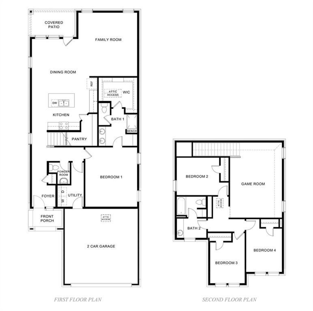 2D floor plan layout of this home in Windchime, Celina, TX (Image 2).