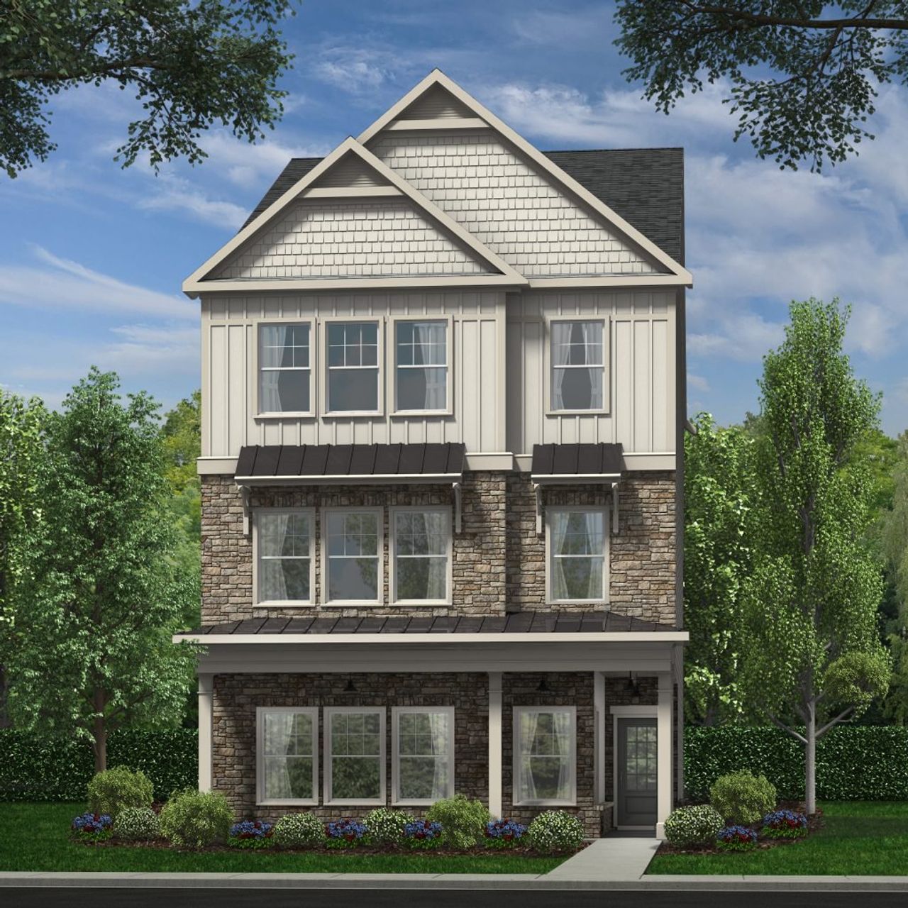 Representative exterior photo of a completed home built from the Serenade Unit A by Piedmont Residential in Ross Pointe, Kennesaw, GA (Image 2).