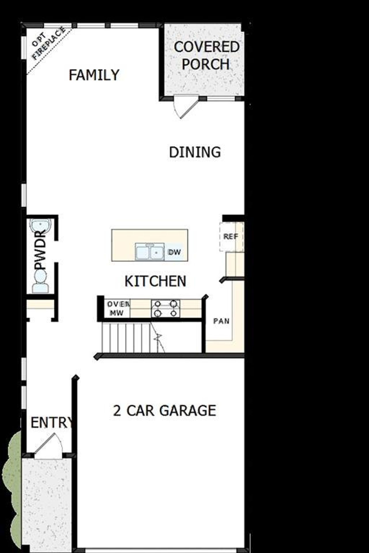 2D floor plan layout of this home in Trails at Waterside - Garden Series, Fort Worth, TX (Image 2).
