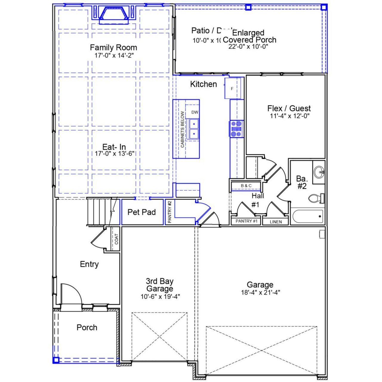 2D floor plan layout of this home in Lilah Grove, Summerfield, NC (Image 2).