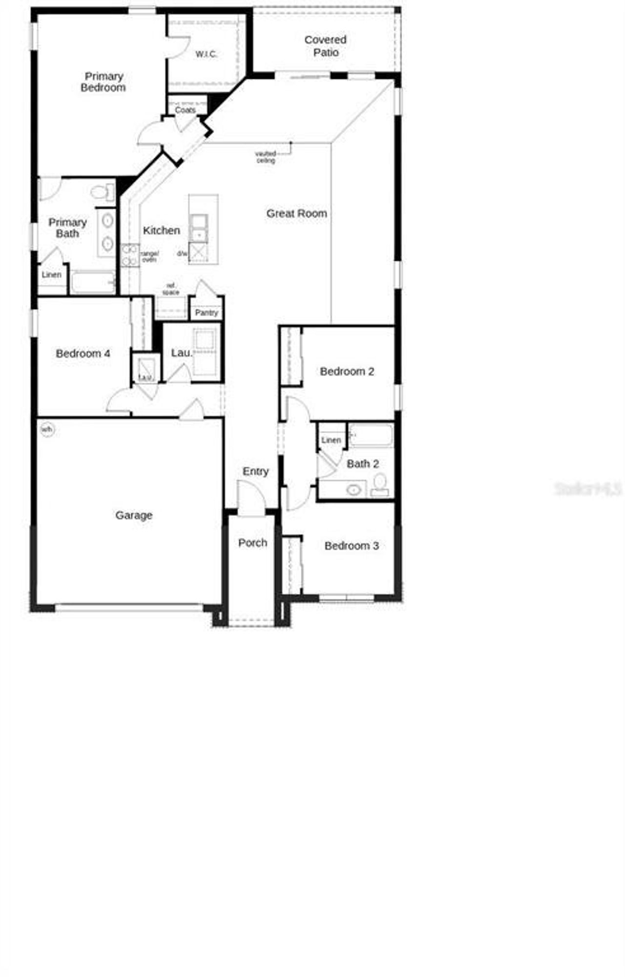 2D floor plan layout of this home in Sawgrass Lakes II, Parrish, FL (Image 2).