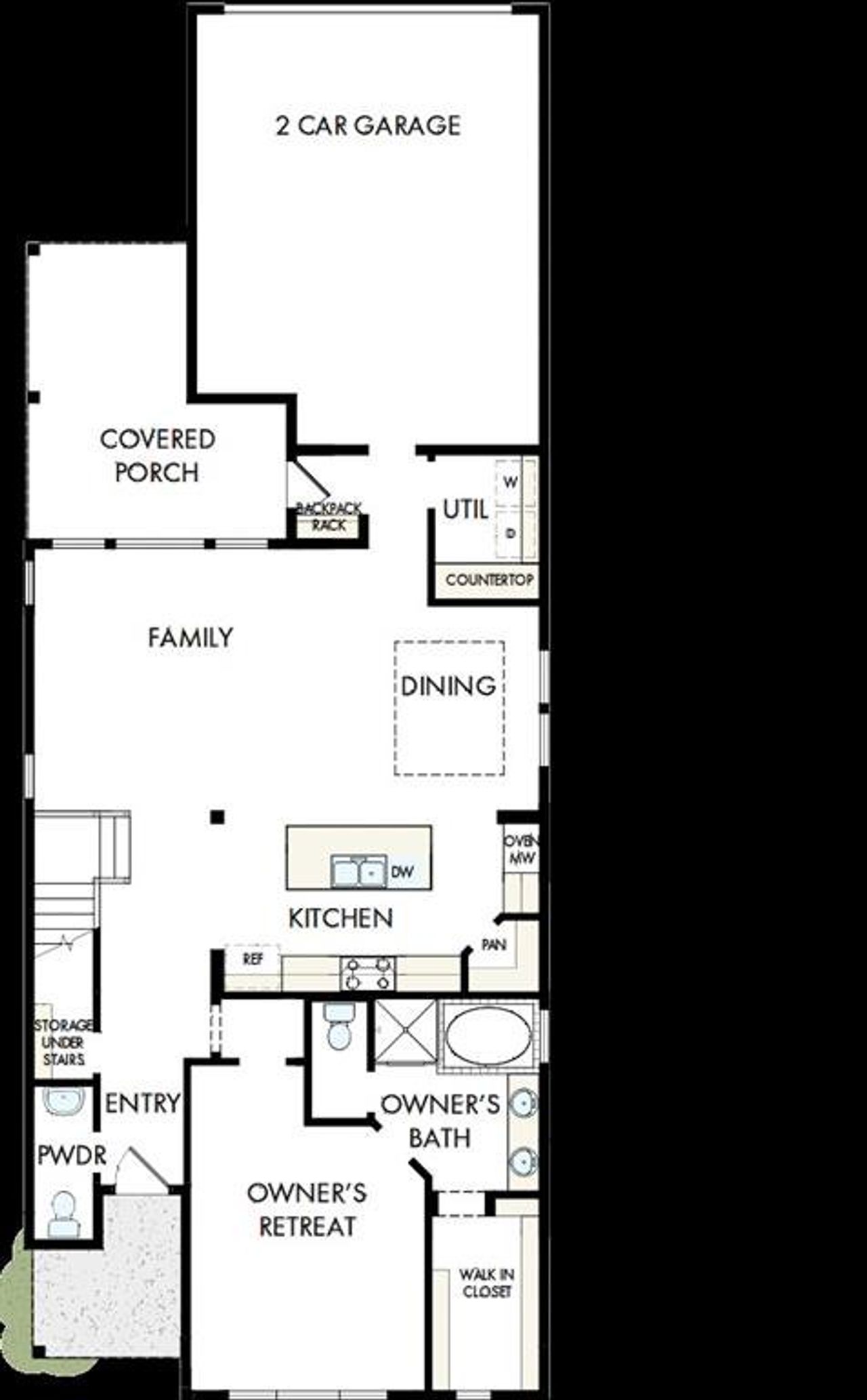 2D floor plan layout of this home in Mantua Point Gardens, Van Alstyne, TX (Image 2).