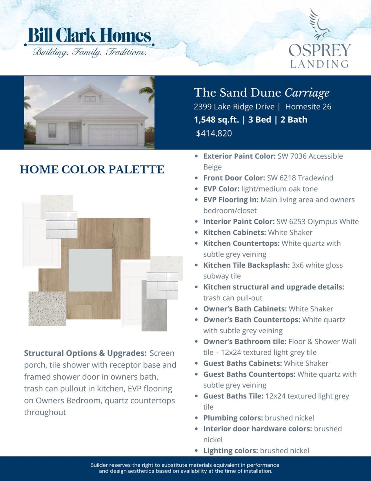 2D floor plan layout of this home in Osprey Landing, Southport, NC (Image 2).