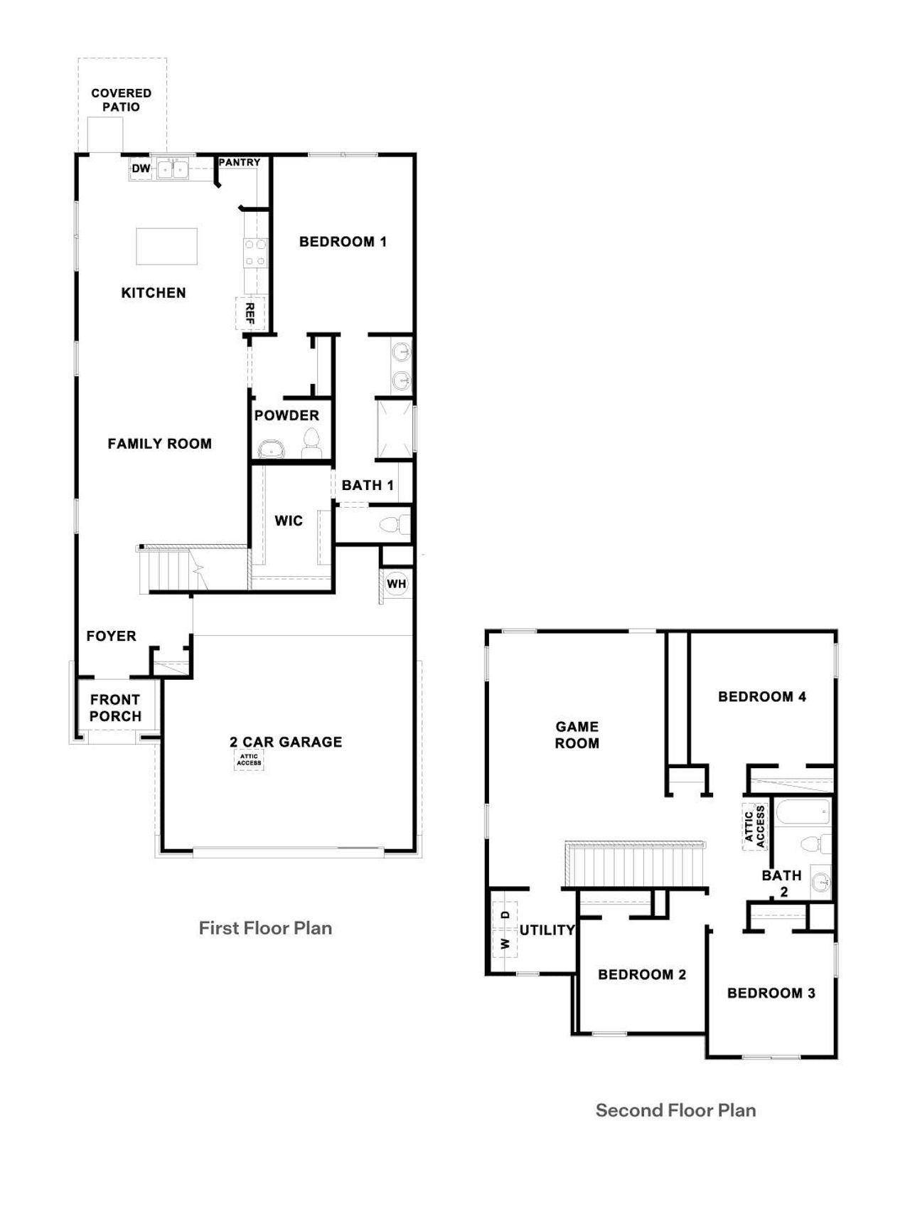 2D floor plan layout of this home in Frontier, Mustang Ridge, TX (Image 2).