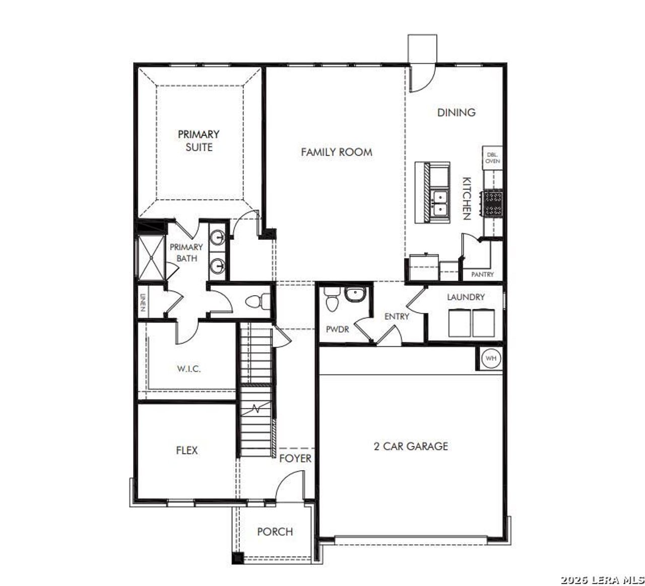 2D floor plan layout of this home in Legendary Trails - Classic Series, Cibolo, TX (Image 2).