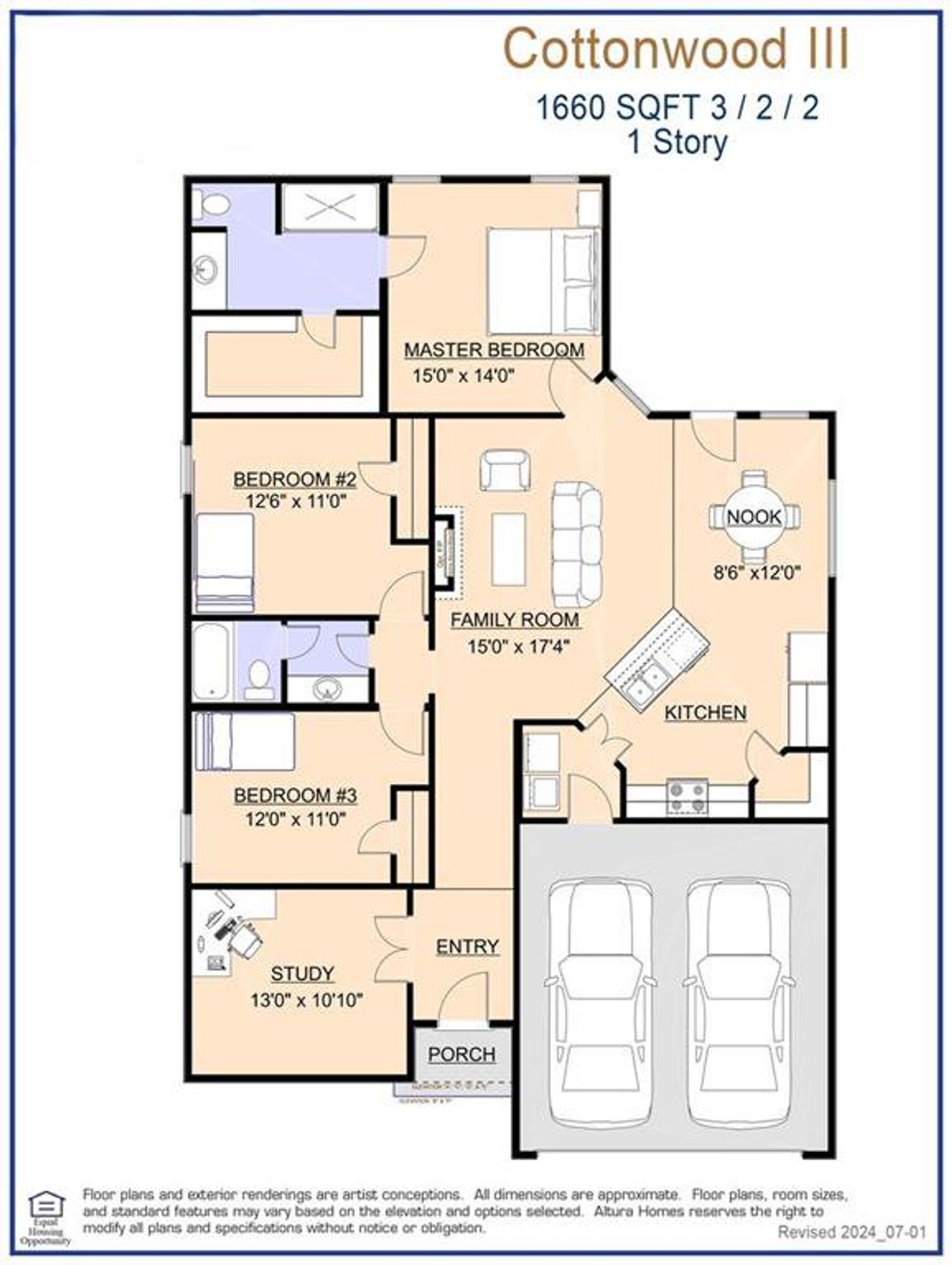 Cottonwood III DEF Floor Plan - Representative