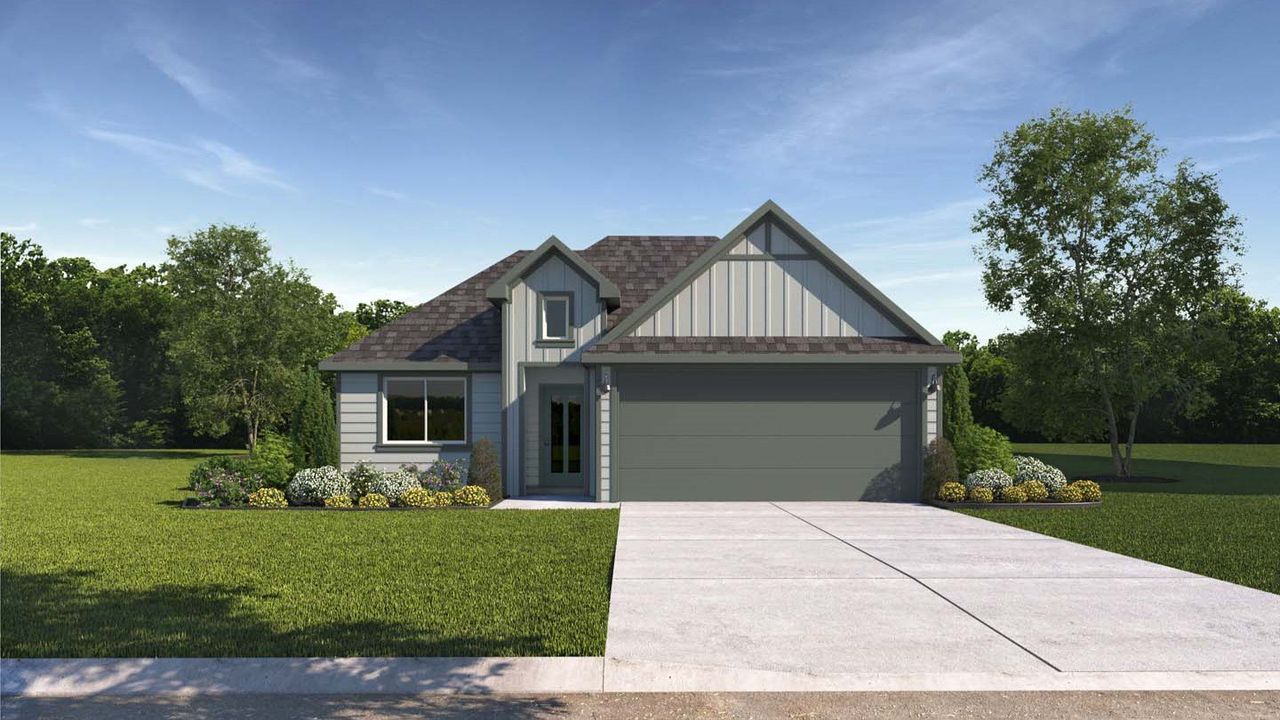 Representative exterior photo of a completed home built from the Dalton - X35D by D.R. Horton in Milo Farms, Rosenberg, TX (Image 2).