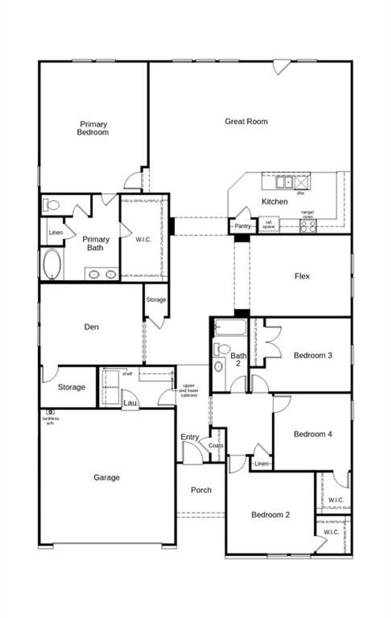2D floor plan layout of this home in Heartland Signature, Crandall, TX (Image 2). 2D floor plan layout of this home in Heartland Signature, Crandall, TX (Image 2).