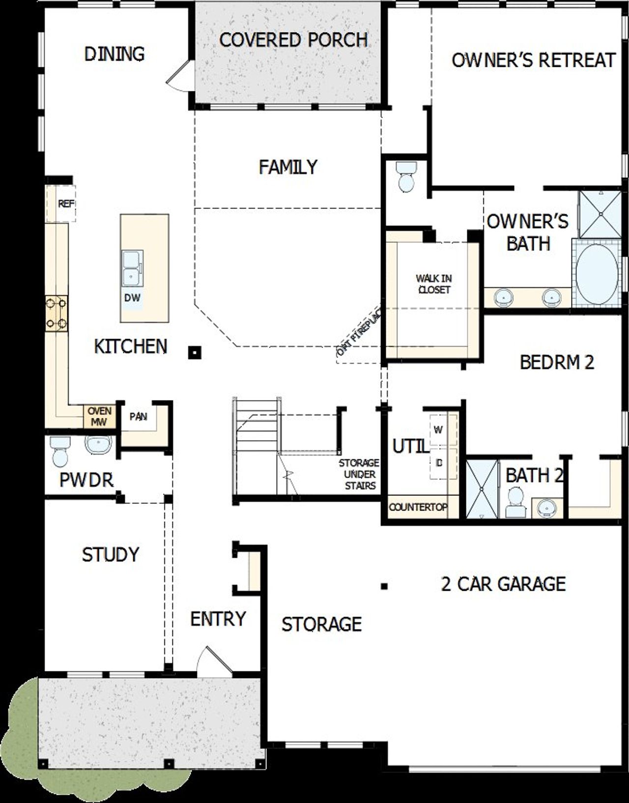 2D floor plan layout of this home in The Ridge at Northlake, Northlake, TX (Image 2).