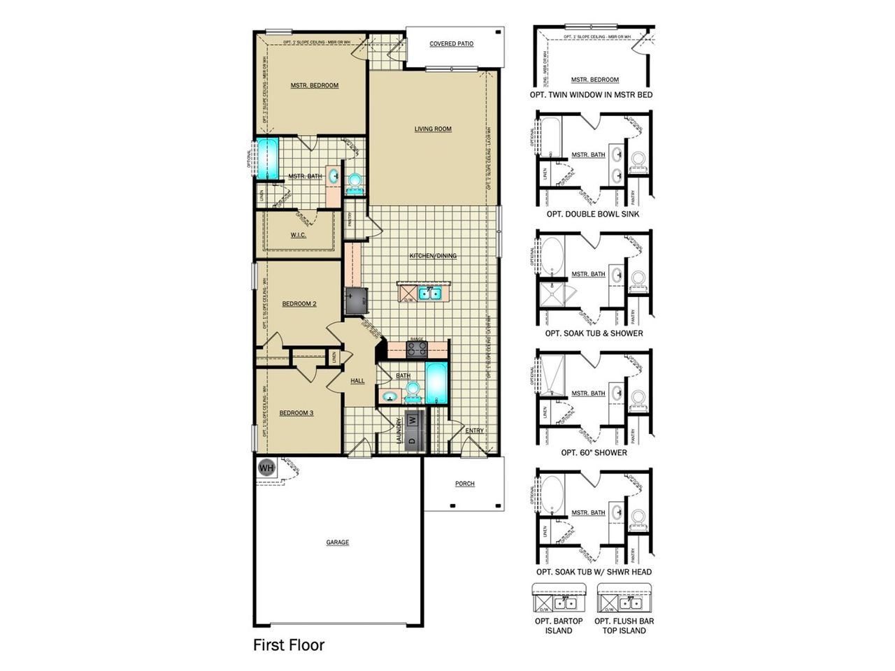 2D floor plan layout for the RC Somerville by Lennar in Palo Alto Pointe, San Antonio, TX (Image 2).