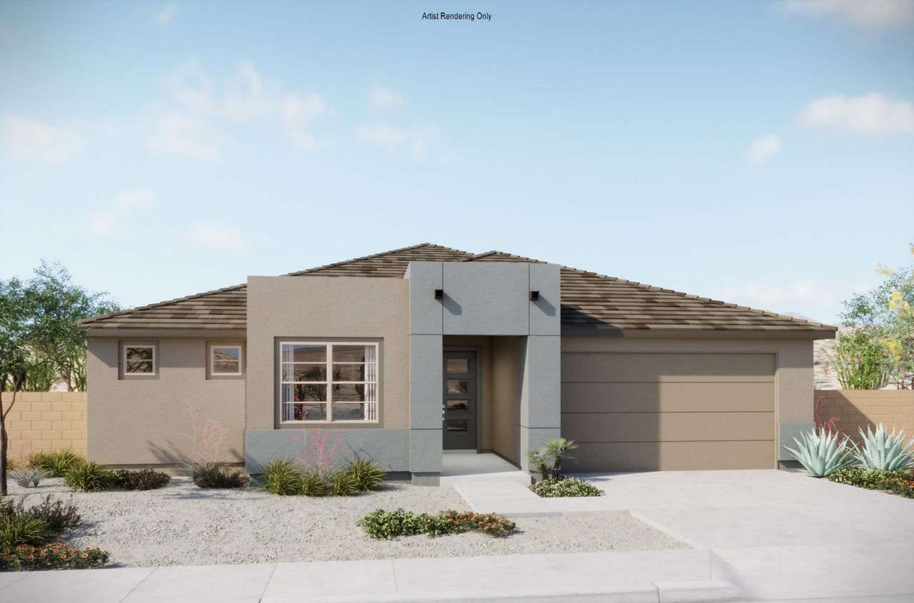 Representative exterior photo of a completed home built from the Burgundy by Mattamy Homes in Mountain View Ranch, Vail, AZ (Image 2).