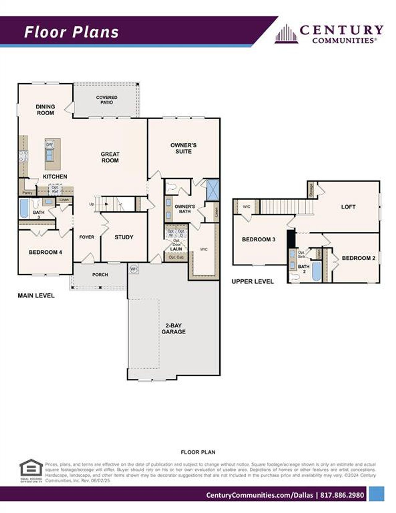 2D floor plan layout of this home in Summerwood Estates, Red Oak, TX (Image 2).