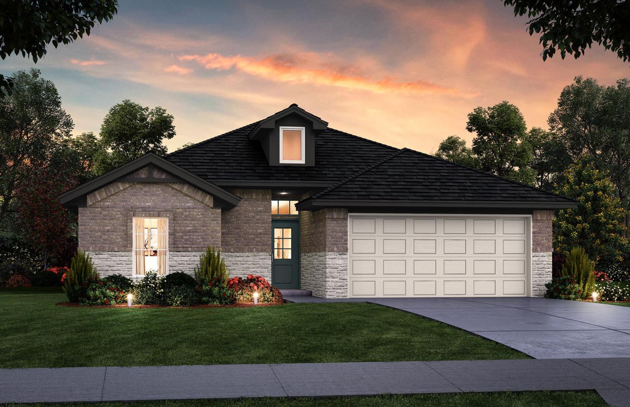 Representative exterior photo of a completed home built from the Andrew by Home Creations in Grand Oaks Reserve, Cleveland, TX (Image 2).