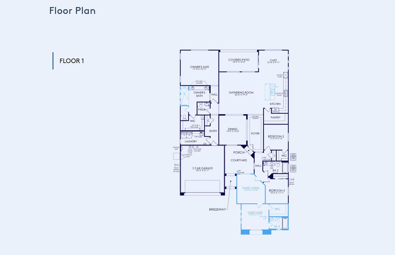 2D floor plan layout of this home in Legado West, Queen Creek, AZ (Image 2).