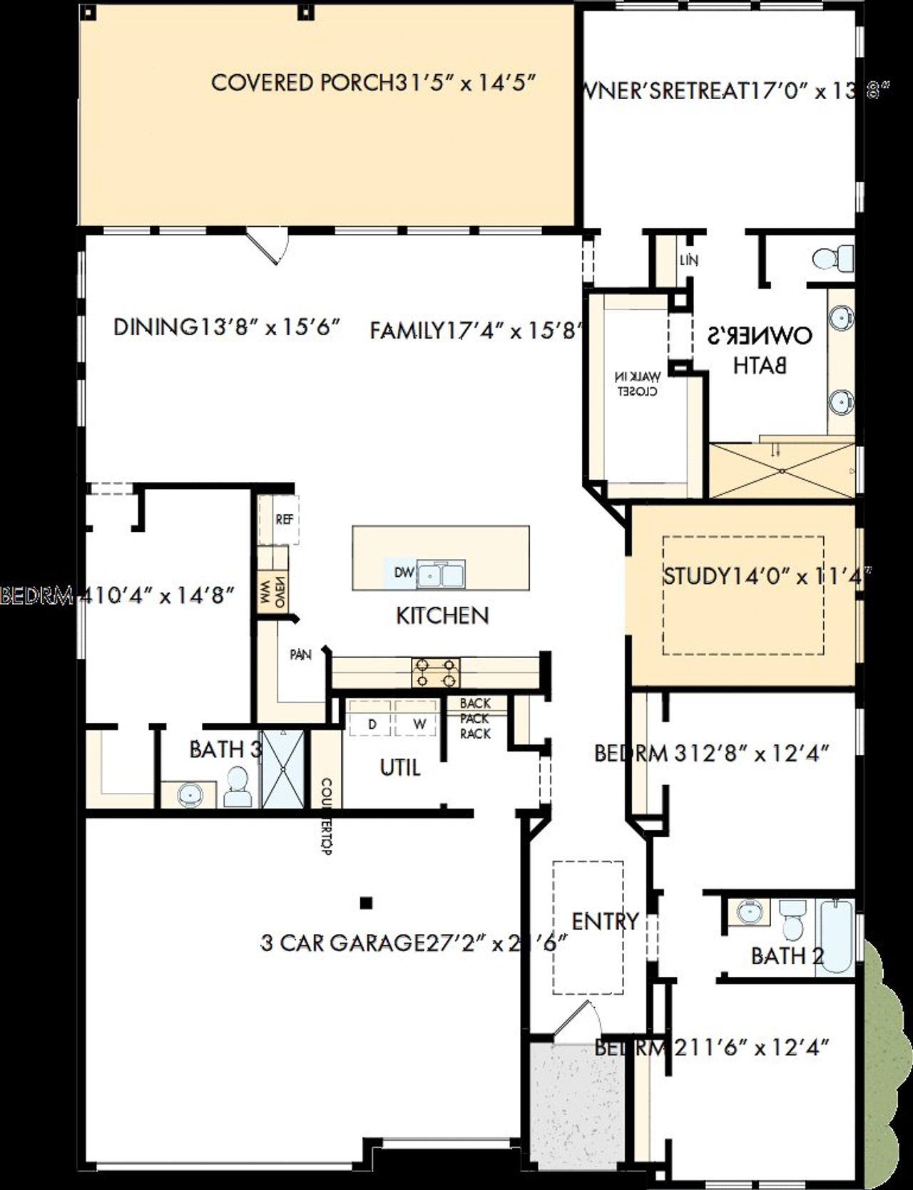 2D floor plan layout of this home in Briggs Ranch – Signature Legacy Series, San Antonio, TX (Image 2).