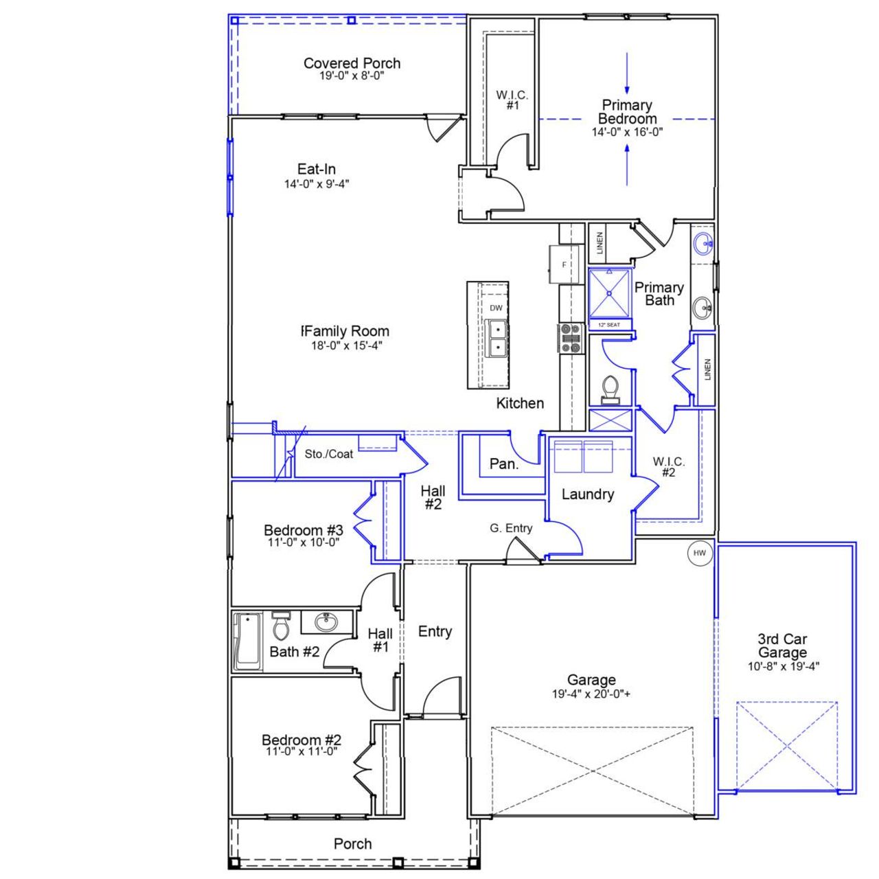 2D floor plan layout of this home in Nazareth Heights, Lexington, SC (Image 2).
