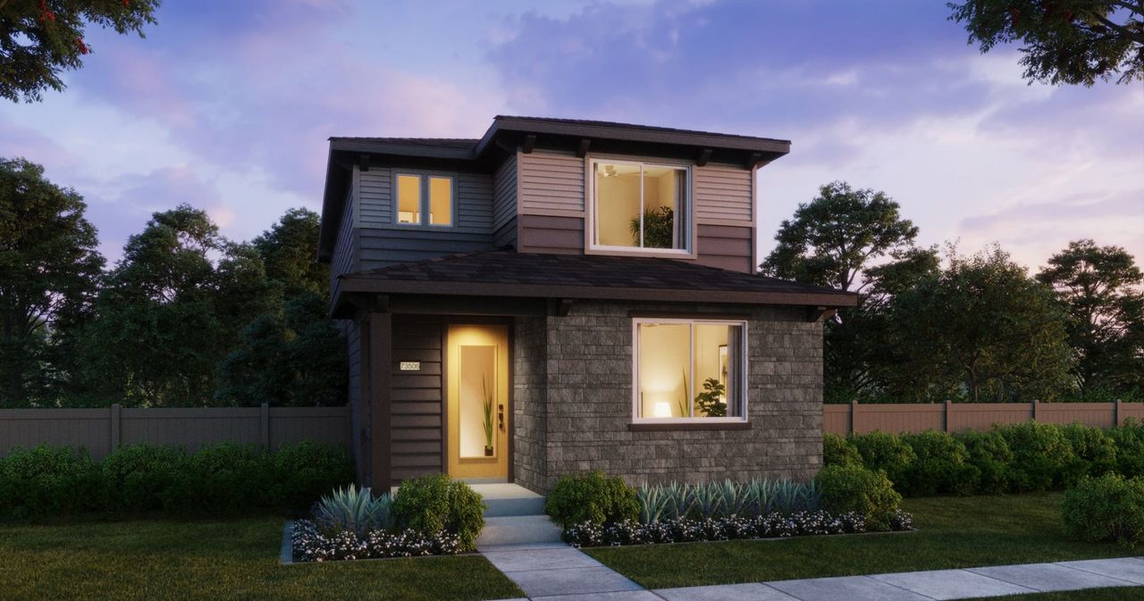 Representative exterior photo of a completed home built from the Plan 3 by New Home Co. in Woodrose at Painted Prairie, Aurora, CO (Image 2). Representative exterior photo of a completed home built from the Plan 3 by New Home Co. in Woodrose at Painted Prairie, Aurora, CO (Image 2).