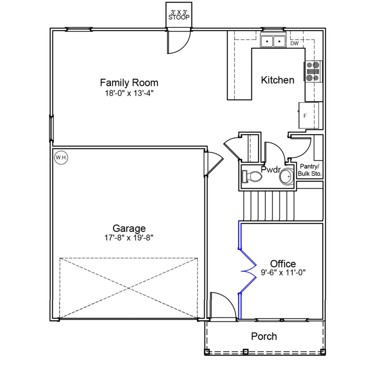 2D floor plan layout of this home in Bell West, Kernersville, NC (Image 2).