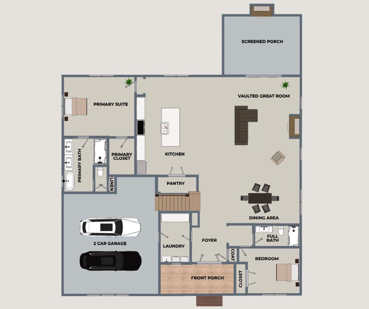 2D floor plan layout for the Willowbrook by Riverstone Construction, LLC in Jasper Highlands, Jasper, TN (Image 2).