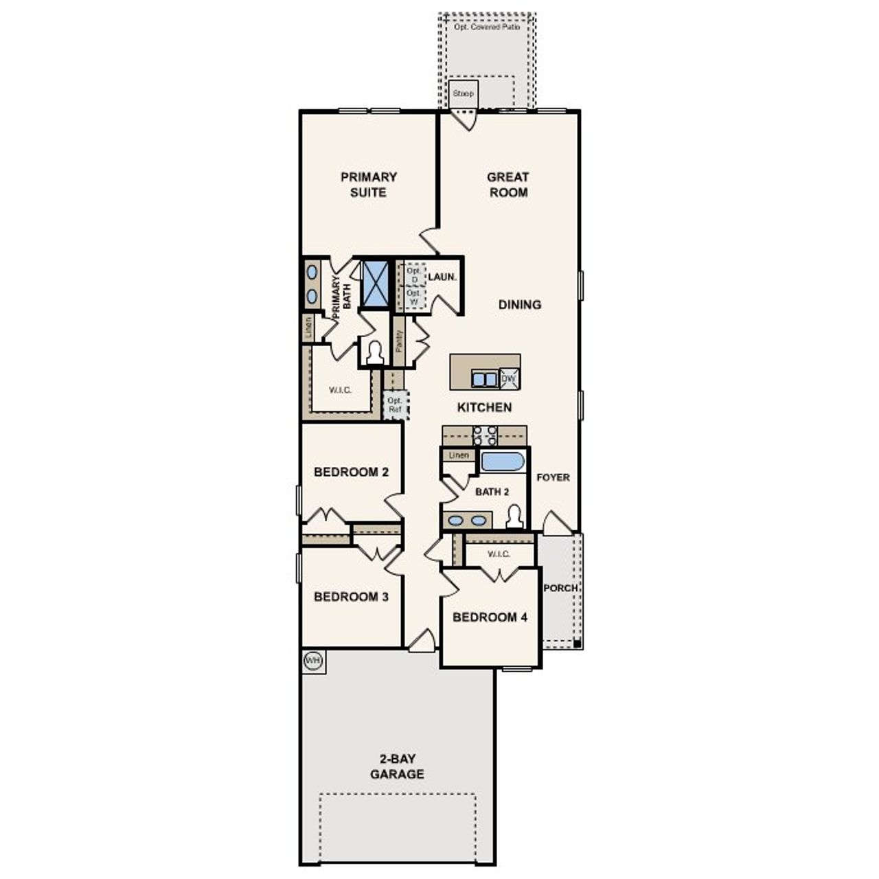 2D floor plan layout of this home in Mesa Vista, San Antonio, TX (Image 2).