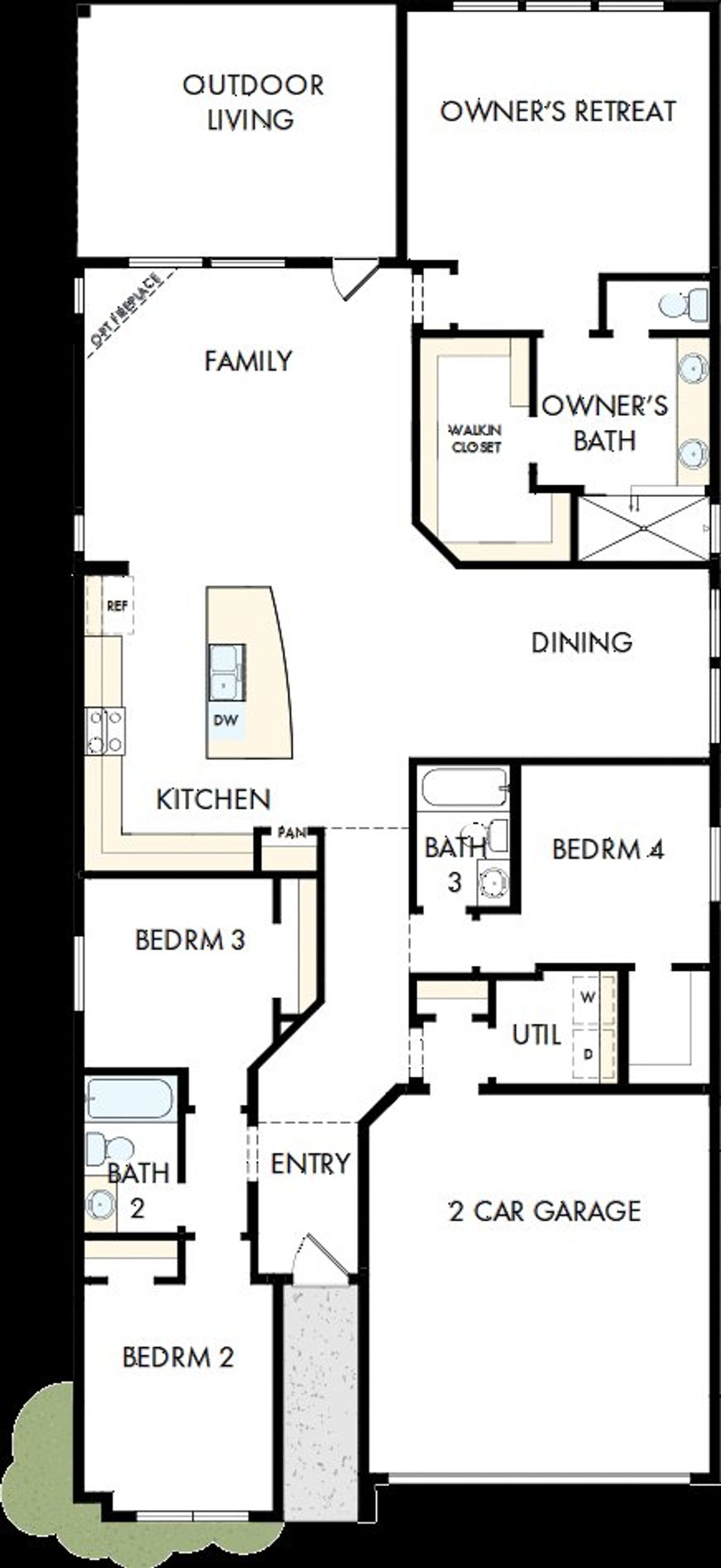 2D floor plan layout of this home in Harvest Green 45', Richmond, TX (Image 2). 2D floor plan layout of this home in Harvest Green 45', Richmond, TX (Image 2).