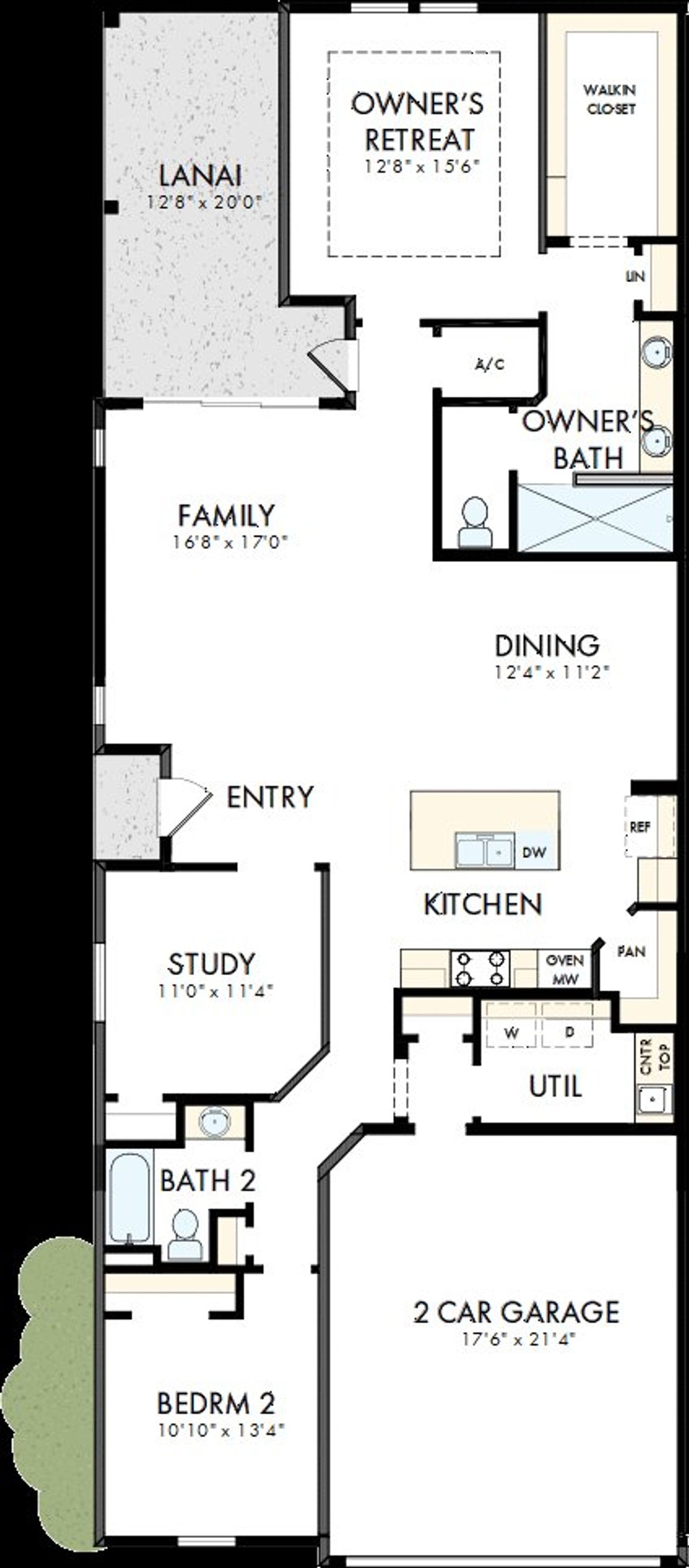 2D floor plan layout of this home in Westerly Park at Wildlight – Villa Collection, Yulee, FL (Image 2). 2D floor plan layout of this home in Westerly Park at Wildlight – Villa Collection, Yulee, FL (Image 2).