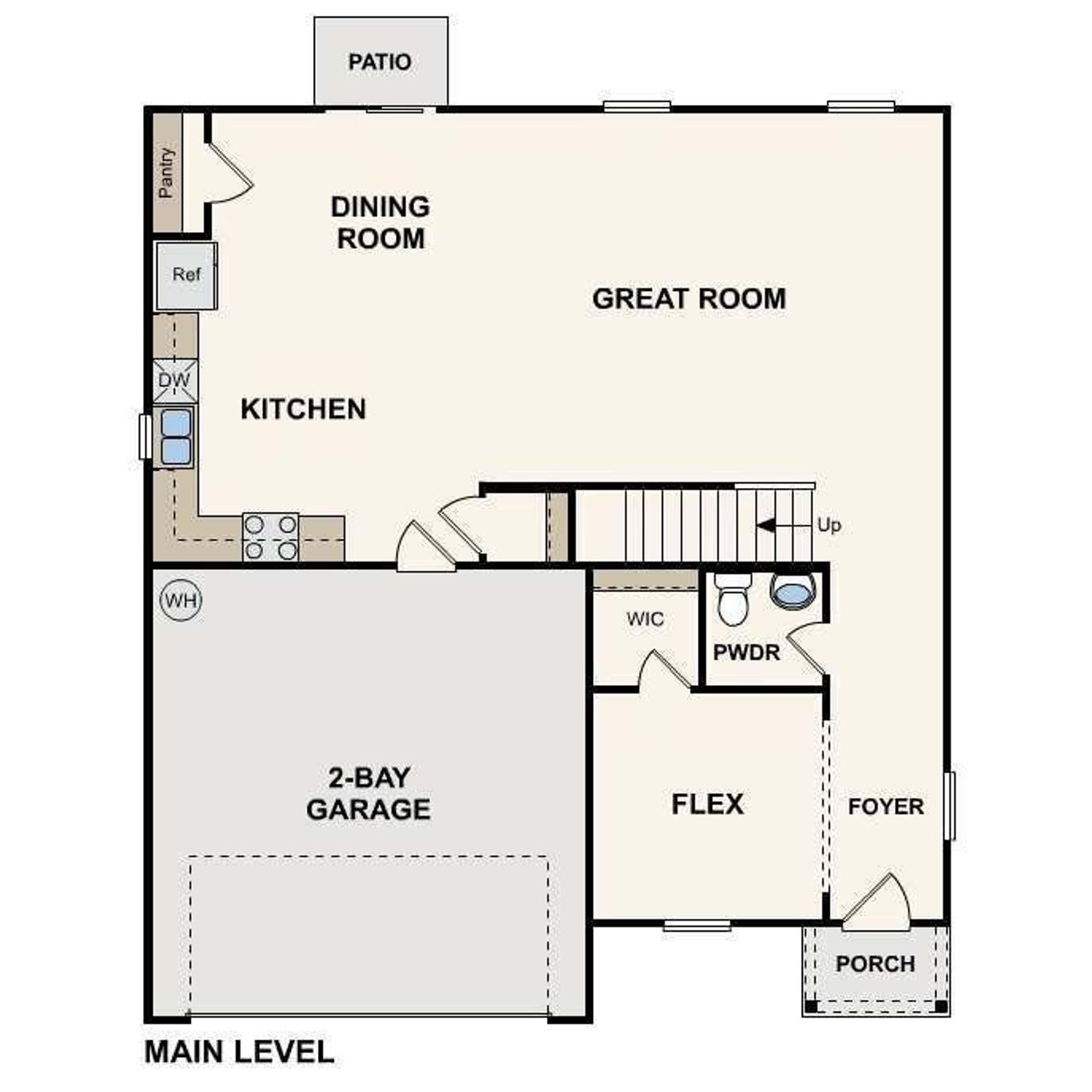 2D floor plan layout of this home in David's Place, Warner Robins, GA (Image 2).