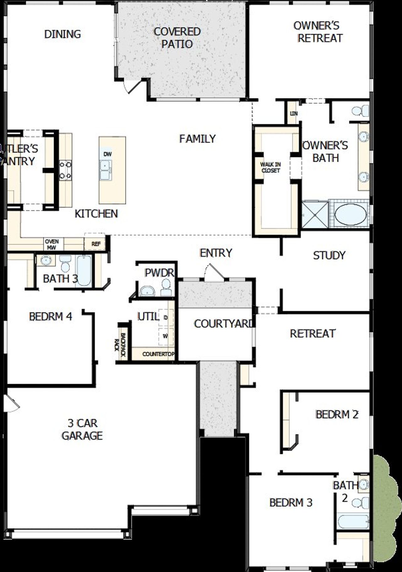 2D floor plan layout of this home in Tamber at Soleo, San Tan Valley, AZ (Image 2).